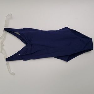 Gaynor Minden Size Medium Dance Leotard Navy Blue